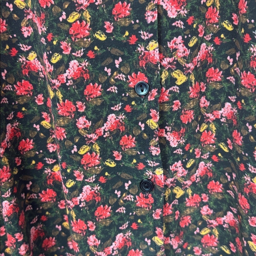 Something Navy Black and Red Floral Blouse - XS - Picture 3 of 7